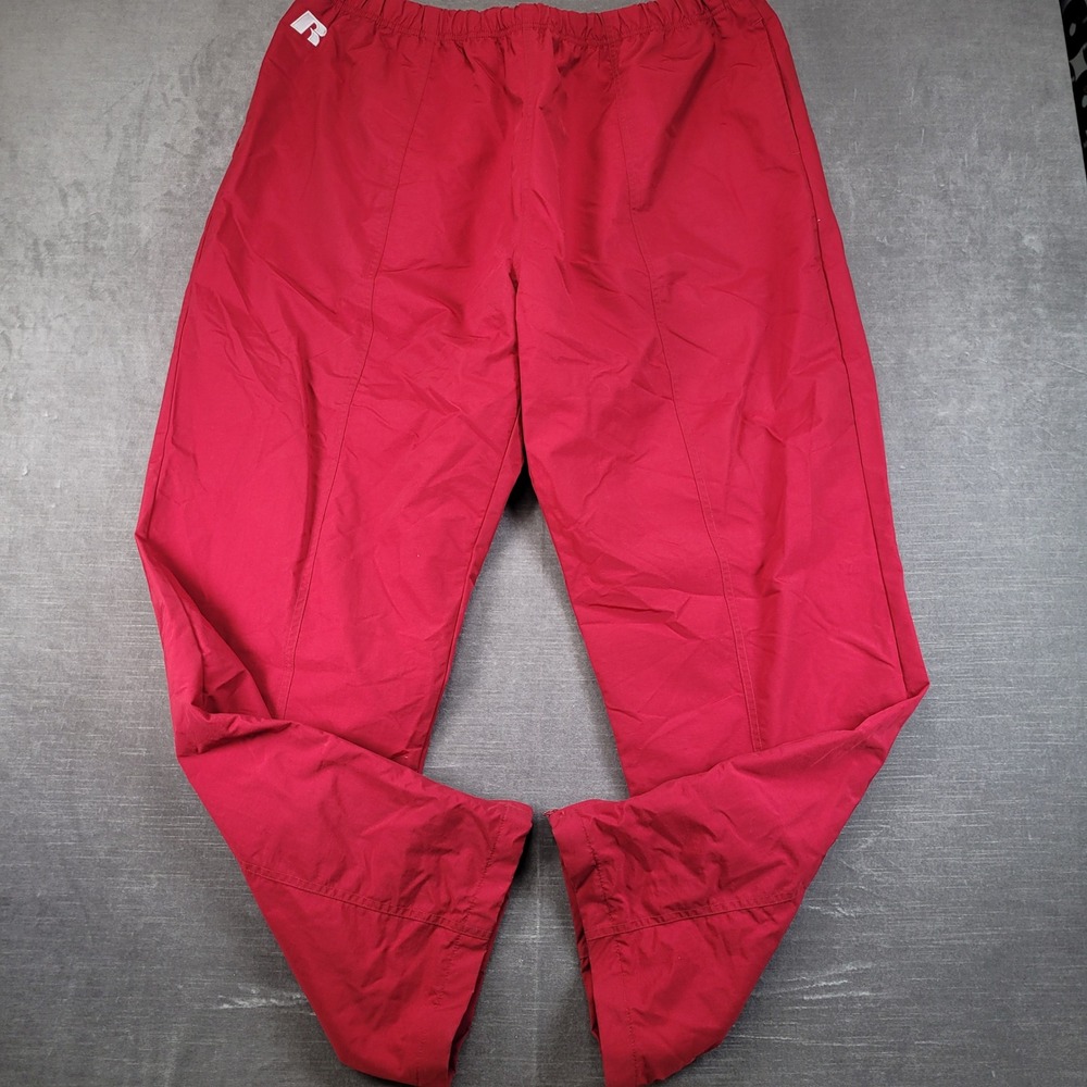 Russell Athletic Vintage Track Pants Mens 3XL Red Nylon Windbreaker